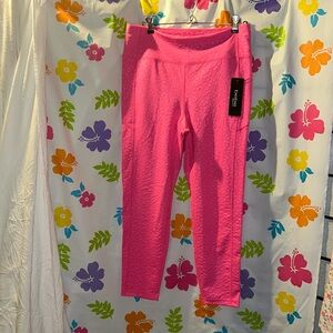 Bebe sport workout pants   Hot pink with side leg pockets. NWT size large